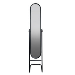 Harbour Housewares Round Full-Length Mirror - 153Cm X 30Cm - Black - Large Tall Freestanding Mirror For Bedrooms & Hallways - thumbnail 4