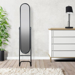 Harbour Housewares Round Full-Length Mirror - 153Cm X 30Cm - Black - Large Tall Freestanding Mirror For Bedrooms & Hallways - thumbnail 7