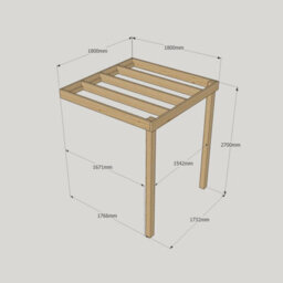 Rutland County Garden Furniture Wall Mounted Box Pergola - Wood - L180 X W180 X H270 Cm - Rustic Brown - thumbnail 4