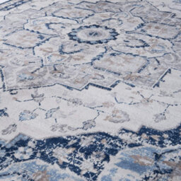 The Rugs Montana Navy Cream Oriental Area Rug And Runner Soft Durable Pet Friendly Easy To Clean Living Room Bedroom 4000 - thumbnail 2