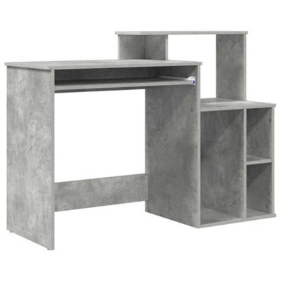 Berkfield Modern Desk With Storage Concrete Grey 120.5X44X88.5 Cm Engineered Wood - image 1