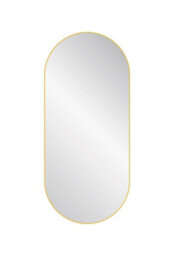 Nielsen Anderson Oval Pill Shaped Metal Large Wall Mirror, Gold, 80 X 40Cm