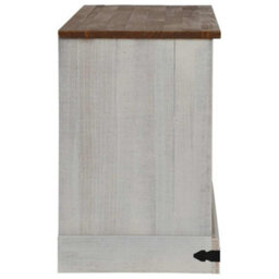Berkfield Tv Cabinet Halden With Sliding Door White 110X40X60 Cm Solid Wood - thumbnail 5