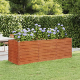 Walplus Garden Raised Bed Rusty 240X80X77 Cm Corten Steel - thumbnail 1