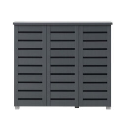 Timber Art Design 4Tier Shoe Storage Cabinet 3 Door Cupboard Stand Rack Unit Dark Grey - thumbnail 5