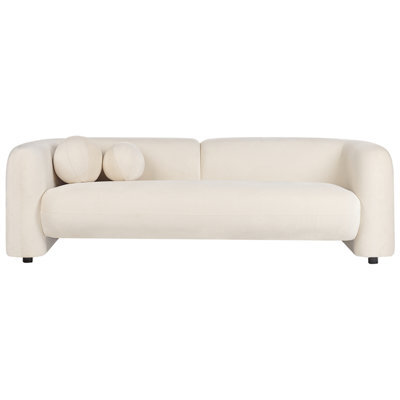 Wyld And Coco Velvetaura 5-Seater Off-White Velvet Sofa Set With Armchair Cushions, Removable Zippered Covers - image 1