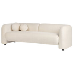 Wyld And Coco Velvetaura 5-Seater Off-White Velvet Sofa Set With Armchair Cushions, Removable Zippered Covers - thumbnail 5