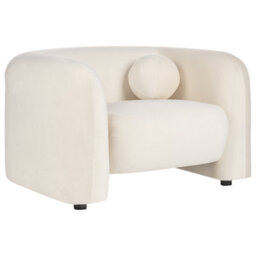 Wyld And Coco Velvetaura 5-Seater Off-White Velvet Sofa Set With Armchair Cushions, Removable Zippered Covers - thumbnail 7