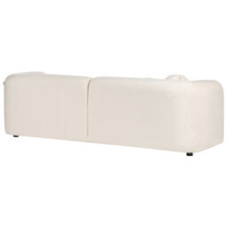 Wyld And Coco Velvetaura 5-Seater Off-White Velvet Sofa Set With Armchair Cushions, Removable Zippered Covers - thumbnail 6