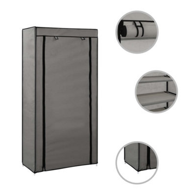 Berkfield Modern Shoe Cabinet With Cover Grey 58X28X106 Cm Fabric - image 1