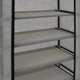 Berkfield Modern Shoe Cabinet With Cover Grey 58X28X106 Cm Fabric - thumbnail 7