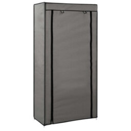 Berkfield Modern Shoe Cabinet With Cover Grey 58X28X106 Cm Fabric - thumbnail 2