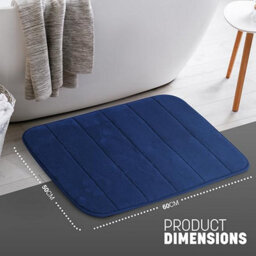 Keplin 50X60Cm Memory Foam Bath Mat Ultra Soft, Highly Absorbent, Non Slip, Machine Washable, Navy - thumbnail 2