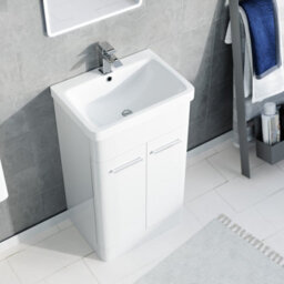 Nes Home 500mm Freestanding White Basin Vanity & 350mm Wall Hung Tall Cabinet - thumbnail 6