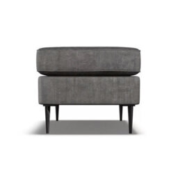 Aspen Grey Velvet Footstool, Foam & Dacron Fibre Cushion, Black Metal Legs, Seasoned Hardwood Frame, Uk Made - thumbnail 4