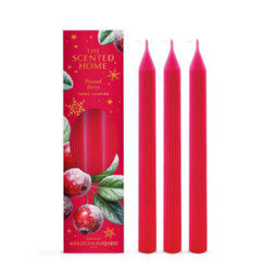 Ashleigh & Burwood Scented Home Pack Of 3 Dinner Candles - Frosted Berry - thumbnail 2