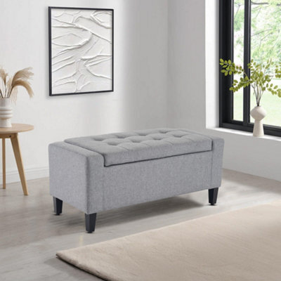 Home Republic Linen Storage Bench - Two Seater Grey - image 1