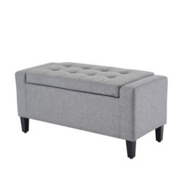 Home Republic Linen Storage Bench - Two Seater Grey - thumbnail 5