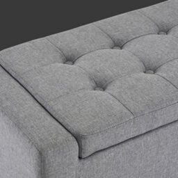 Home Republic Linen Storage Bench - Two Seater Grey - thumbnail 3