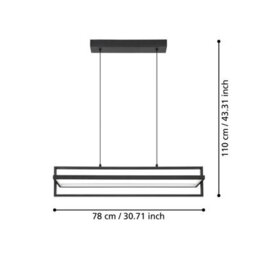 Eglo Siberia Modern Black Steel Led Pendant Light Wbs - thumbnail 7