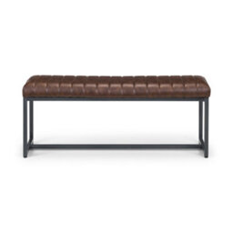 Oakham Premium Kingsley Upholstered Bench In Brown With Gunmetal Frame - thumbnail 4