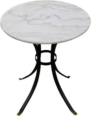 Garden Market Place The Garden Marketplace Marble Top Bistro Table, 60Cm Round Top With 20mm Marble, Steel Legs With Adjustable Rubber Feet - image 1