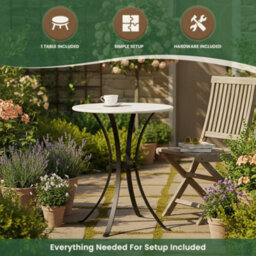 Garden Market Place The Garden Marketplace Marble Top Bistro Table, 60Cm Round Top With 20mm Marble, Steel Legs With Adjustable Rubber Feet - thumbnail 7