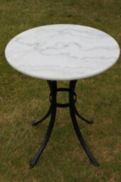 Garden Market Place The Garden Marketplace Marble Top Bistro Table, 60Cm Round Top With 20mm Marble, Steel Legs With Adjustable Rubber Feet - thumbnail 2