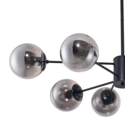 Living And Home 8-Head Modern Sputnik Chandelier Pendant Light, Smoky Gray Glass Shade - thumbnail 3