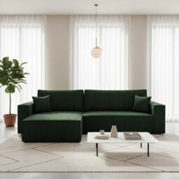 Universal Corner Sofa Bed With Storage Box Function Green - thumbnail 1