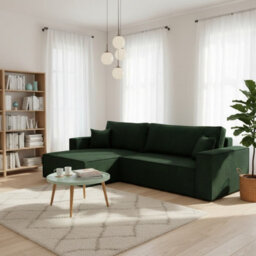 Universal Corner Sofa Bed With Storage Box Function Green - thumbnail 2