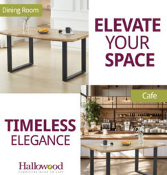 Hallowood Furniture Cullompton Large Dining Table (160Cm) With Live Edge Effect And Black U Shaped Legs - thumbnail 6
