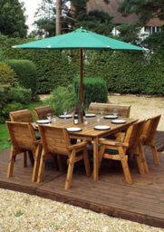 Charles Taylor Trading Eight Seater Square Table Set With Cushions - W250 X D250 X H98 - Fully Assemble - Green - thumbnail 6