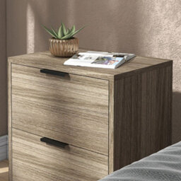 Homcom Bedside Tables Set Of 2 With 2 Drawers For Bedroom, Living Room, Grey - thumbnail 8