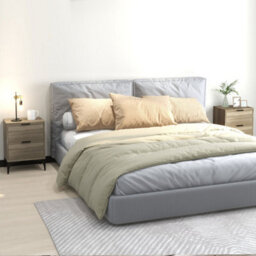 Homcom Bedside Tables Set Of 2 With 2 Drawers For Bedroom, Living Room, Grey - thumbnail 1