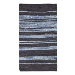 Homescapes Texas Leather & Denim Woven Striped Blue Rug, 160 X 230 Cm - thumbnail 2