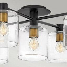 Hinkley Quintiesse 5 Light Axel Ceiling Light In Black And Heritage Brass Model  Qn-Axel5-Bk - thumbnail 2