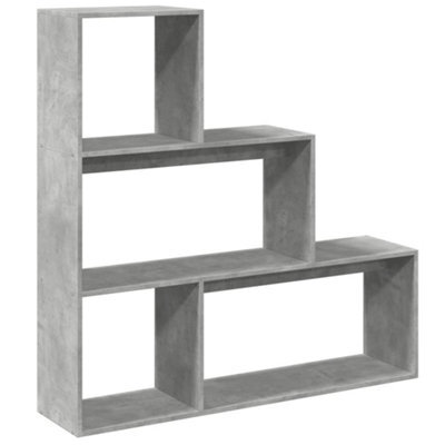 Berkfield Durable Room Divider Bookcase 3-Tier Concrete Grey 123X29X123 Cm Engineered Wood