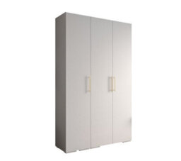 Arte Elegant White Inova 3 Hinged Door Wardrobe W1500mm H2370mm D470mm - Versatile Storage Solution With Gold Vertical Handles - thumbnail 1