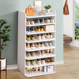 8 Tier Wooden Shoe Rack Footwear Storage Organizer Unit Stand Books Shelf White - thumbnail 6