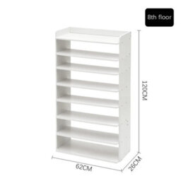 8 Tier Wooden Shoe Rack Footwear Storage Organizer Unit Stand Books Shelf White - thumbnail 2