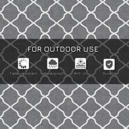 Outsunny Reversible Waterproof Outdoor Rug W/ Carry Bag, 182 X 274 Cm, Grey - thumbnail 6
