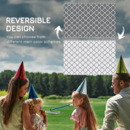 Outsunny Reversible Waterproof Outdoor Rug W/ Carry Bag, 182 X 274 Cm, Grey - thumbnail 7