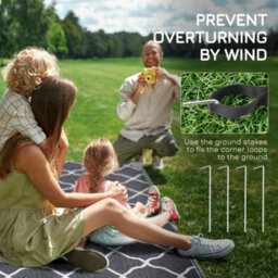 Outsunny Reversible Waterproof Outdoor Rug W/ Carry Bag, 182 X 274 Cm, Grey - thumbnail 8