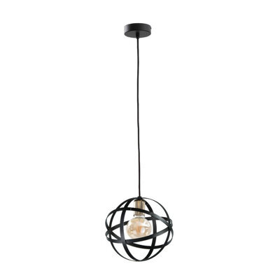 Luminosa Lighting Luminosa Pola Spherical Pendant Ceiling Light Black, Gold, 30Cm, 1X E27