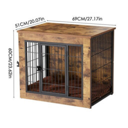 Large Dog Crate Puppy Cage End Table Pet Kennel House W/lockable Doors Furniture - thumbnail 2