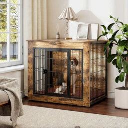 Large Dog Crate Puppy Cage End Table Pet Kennel House W/lockable Doors Furniture - thumbnail 4