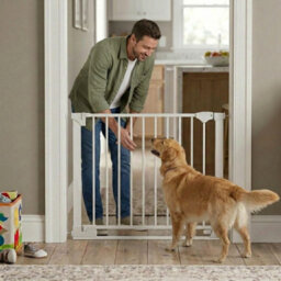 Safetots Safestep Gate, White, 75Cm - 82Cm, Extra Low Walkthrough, Pressure Fit Safety Gate, Baby Gate For Stairs And Doors - thumbnail 8