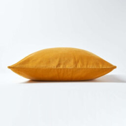 Homescapes Set Of 2 Mustard Velvet Cushion Covers, 40 X 40 Cm - thumbnail 2