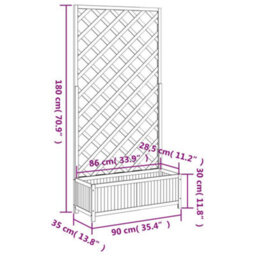 Walplus Planter With Trellis Black Solid Wood Fir - thumbnail 8